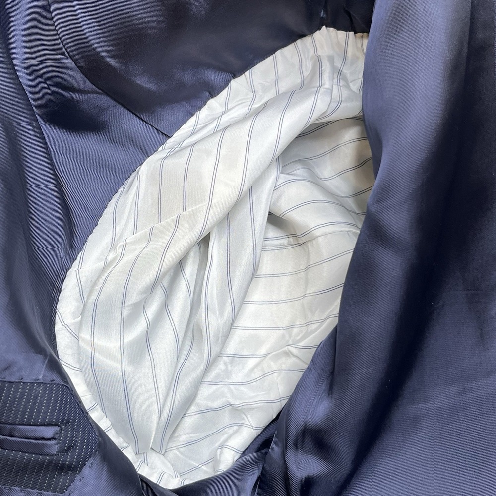 SuitSupply Vitale Barberis Super 110s Sports Blazer Striped Jacket Blue Men 41R - Picture 9 of 16